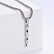 3Pcs Stainless Steel Textured Letter Pendants, Without Chain, Letter I