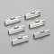 Iron Ribbon Crimp Ends, Silver Color Plated, 8x20mm, Hole: 2mm
