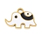 Ion Plating(IP) 304 Stainless Steel Enamel Charms, Golden, Elephant Charm, White, 12x17x1mm, Hole: 2mm