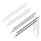 4 Pairs 4 Styles Rhinestone Chain Non-slip Bra Straps, with Alloy Triangle Buckle, Gunmetal & Silver, 270mm, 1 pair/style