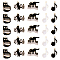 30Pcs 5 Styles Music Theme Charm, Alloy Enamel Pendants, Cat with Piano & Music Scores, Golden, Mixed Color, 20~28x17~28x1.2mm, Hole: 2mm, 6pcs/style