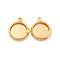 Brass Pendant Cabochon Settings, Long-Lasting Plated, Nickel Free, Flat Round, Real 18K Gold Plated, Tray: 8mm, 12x10x2mm, Hole: 1.2mm