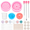 DIY Grinder Silicone Molds Kits, with Birch Wooden Sticks, Stirring Tools, Nail Art Glitter Sequin, Latex Finger Cots, Plastic Pipettes, Silicone Measuring Cup, Mixed Color, 56.5x36mm, 1set