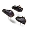 Irregular Rectangle Natural Amethyst Adjustable Rings, Red Copper Tin Finger Ring, Cadmium Free & Lead Free, Inner Diameter: 18.6~19mm