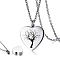Non-Tarnish Stainless Steel Pendant Necklaces, Heart with Tree Urn Ashes Necklaces, Stainless Steel Color, 21.65 inch(55cm)