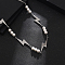 Lightning Pearl Bib Necklace, Stainless Steel Link Chain Necklaces for Men and Women