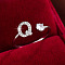 Brass & Cubic Zirconia Cuff Rings, Letter, Platinum, Letter Q, Inner Diameter: 17mm