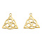 Ion Plating(IP) 201 Stainless Steel Pendants, Trinity Knot, Real 18K Gold Plated, 27x25.5x2.5mm, Hole: 2.5mm
