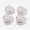 Tibetan Silver Color Plated Pendants, Cadmium Free & Nickel Free & Lead Free, Heart, Silver Color Plated, about 36mm long, 35mm wide, 12mm thick, hole: 3.5mm