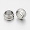 Tarnish Resistant Rondelle 304 Stainless Steel Large Hole Beads, Stainless Steel Color, 10x5mm, Hole: 7.5mm