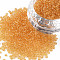 12/0 Grade A Round Glass Seed Beads, Transparent Colours, Gold, 12/0, 2x1.5mm, Hole: 0.8mm, about 30000pcs/bag