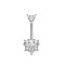 304 Stainless Steel Pave Clear Cubic Zirconia Curved Barbell Belly Rings, Stainless Steel Color, Heart, 26mm