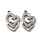 304 Stainless Steel Clay Rhinestone Pendants, Heart, Stainless Steel Color, 19.5x12.5x2.5mm, Hole: 1.6mm