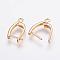 Brass Hoop Earring Findings with Latch Back Closure, Real 18K Gold Plated, 19.5x13x3mm, Hole: 1.5mm, Pin: 1mm