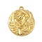 304 Stainless Steel Pendants, Flat Round & Mom & Baby Charms, Ion Plating(IP), Real 18K Gold Plated, 28x24x3mm, Hole: 1.8mm