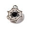 Halloween Theme Opaque Resin Pendants, with Platinum Plated Iron Loops, Spider, 15x14x4.5mm, Hole: 2mm