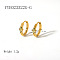 Elegant Stainless Steel Hoop Earrings, with Cubic Zirconia, Real 18K Gold Plated, 12.3x4.2mm