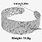 Textured 304 Stainless Steel Cuff Bangles for Women, Stainless Steel Color, Inner Diameter: 2-1/4 inch(5.6cm)