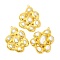 Brass Pendants, Natural Pearl Flower Charms, Long-Lasting Plated, Golden, 45.5~46x35x9.5mm, Hole: 1.8mm