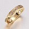 Brass Micro Pave Cubic Zirconia Enhancer Shortener Bails, Hinged Pendant Bails, with Loop, Clear, Golden, 15x9x2mm, Hole: 1mm