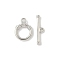 Alloy Toggle Clasps, Cadmium Free & Lead Free, Rack Plating, Ring, Platinum, Ring: 14.5x11x3mm, Hole: 1.6mm, Bar: 5x19x2.5mm, hole: 1.6mm