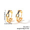Fashionable Brass Cubic Zirconia Ring Hoop Earrings, Chain Charm, Golden, Dark Blue, 19x6mm