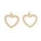 Brass Micro Pave Clear Cubic Zirconia Pendants, Long-Lasting Plated, Cadmium Free & Lead Free, Hollow Heart, Real 18K Gold Plated, 25x23x2.5mm, Hole: 3.5mm