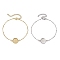 2Pcs 2 Colors 304 Stainless Steel Round Cabochon Setting Bracelets, Satellite Chain Bracelets Making, Golden & Stainless Steel Color, 18.8x0.2cm, Tray: 12mm, 1pc/color