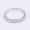 Brass Micro Pave Cubic Zirconia Finger Rings, Size 9, Platinum, 19mm
