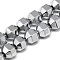 Electroplate Non-magnetic Synthetic Hematite Beads Strands, Lantern, Platinum Plated, 7.5x8x7mm, Hole: 1mm, about 51pcs/strand, 15.7 inch