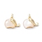 Rack Plating Brass Elephant Charms, with Shell, Long-Lasting Plated, Real 18K Gold Plated, 11.5x14x4.6mm, Hole: 2.1x1.9mm