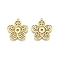 Ion Plating(IP) 201 Stainless Steel Pendants, Flower, Real 18K Gold Plated, 27x25.5x1.5mm, Hole: 1.4mm