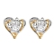 304 Stainless Steel Pendants, Ion Plating(IP), Textured, Heart Charms, Real Gold Plated & Stainless Steel Color, 18x18.5x3mm, Hole: 1.5mm
