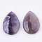 Natural Amethyst Pendants, teardrop, 34~35.5x24~25x9mm, Hole: 1mm
