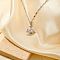Shiny Bird Brass Micro Pave Clear Cubic Zirconia Pendant Necklaces, with Dapped Chain for Women, Platinum, 15.75 inch(40cm)