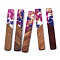 Transparent Resin & Walnut Wood Big Pendants, with Gold Foil, Rectangle Charms, Dark Blue, 51.5x7.5x3mm, Hole: 1.8mm