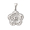 304 Stainless Steel Pendants, Flower Charm, Anti-Tarnish, Stainless Steel Color, 23.5x21.5x4mm, Hole: 2.5x7mm