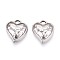 304 Stainless Steel Pendants, Heart Charm, Anti-Tarnish, Stainless Steel Color, 15x13x3mm, Hole: 1.8~1.9mm