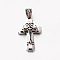 Tarnish Resistant Hot Fashion Bi-Color 201 Stainless Steel Cross Pendants, Stainless Steel Color, 28.5x18x5mm, Hole: 4.5x6mm