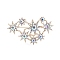 Star Rhinestone Pins, Alloy Brooches for Girl Women Gift, Golden, 34x55mm