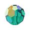 Preciosa® Crystal Beads, Czech Crystal, 451 19 602 Round, 50730 200 Emerald AB, 4mm, Hole: 1mm