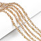 Electroplate Glass Beads Strands, AB Color Plated, Faceted, Rondelle, Goldenrod, 4x3mm, Hole: 0.4mm, about 110~115pcs/strand, 39~40cm