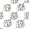 304 Stainless Steel Flower Link Chains, Soldered, with Spool, Stainless Steel Color, 21x16.5x6.5mm, about 5m/roll