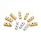 Brass Micro Pave Cubic Zirconia Rectangle Pendants, Multi-strand Links, Cadmium Free & Nickel Free & Lead Free, Mixed Color, 14x4.5x3.5mm, Hole: 3x1mm