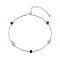 Colorful 925 Sterling Silver Pave Geometric Cubic Zirconia Link Bracelets, Silver, 7-1/2 inch(19cm)
