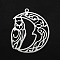 Non-Tarnish 201 Stainless Steel Pendants, Laser Cut, Hollow, Moon with Owl, Stainless Steel Color, 35x29x1mm, Hole: 1.6mm