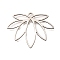 201 Stainless Steel Pendants, Laser Cut, Hollow Lotus Charm, Anti-Tarnish, Stainless Steel Color, 28x34.5x1mm, Hole: 2mm