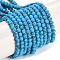 Synthetic Turquoise Beads Strands, Round, Dyed, Deep Sky Blue, 3mm, Hole: 0.8mm, about 131pcs/strand, 15.16''(38.5cm)