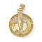 Brass Micro Pave Cubic Zirconia with Glass Pendents, Long-Lasting Plated, Cross, Saddle Brown, 25x20x10mm, Hole: 6x3mm