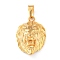 PVD Vacuum Plating 304 Stainless Steel Pendants, Lion Head, Golden, 36~38.5x23~24x13~14mm  Hole: 9.5x5mm